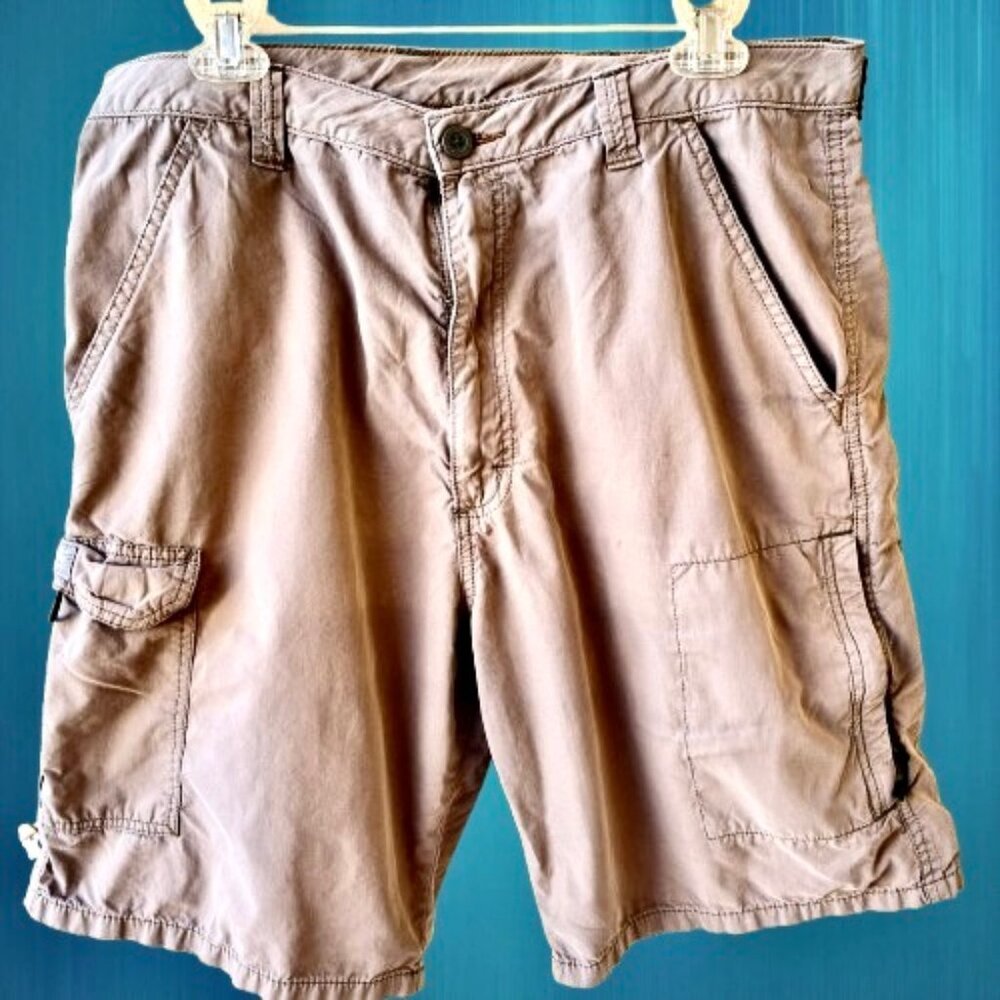Wrangler Performance Khaki Cargo Shorts Cotton + Nylon Mens 34